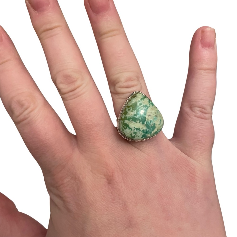 Chrysocolla Gemstone Ring Size 8 - image 5
